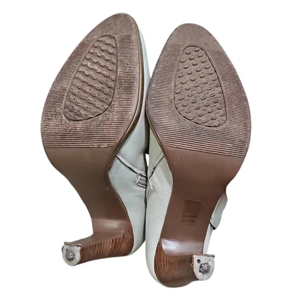 Colin Stuart Womens 6.5 Studded White Faux Leather Tall Heel Boots Archival Y2K - Picture 6 of 7